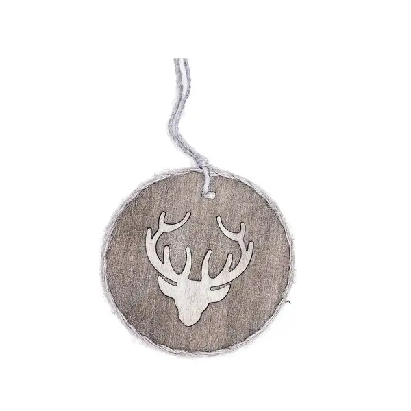 6 Suspensions disque en bois avec motifs