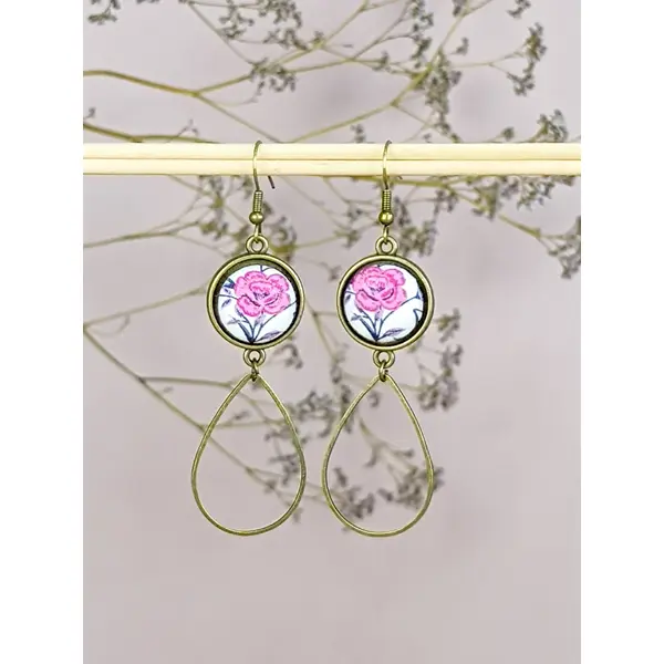 Boucles d'oreilles "goutte" en tissu 70mm