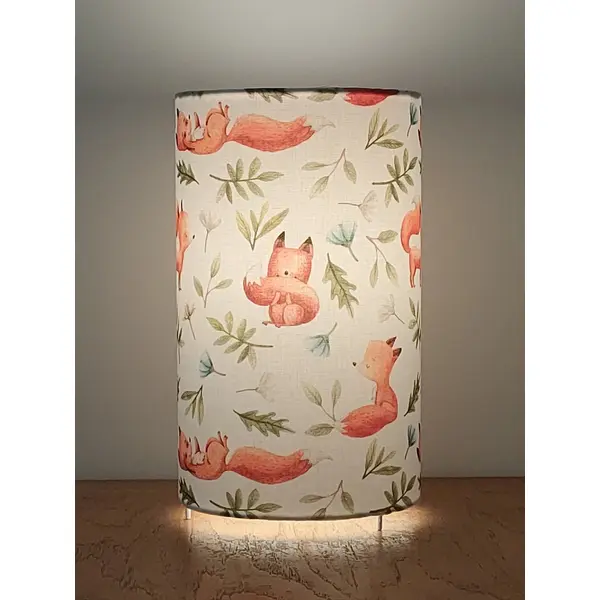 Lampe enfant renard – luminaire déco chambre bébé, lampe de chevet forêt et animaux des bois, décoration nature scandinave