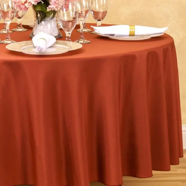 Nappe ronde Terracotta Tissu 300cm mariage