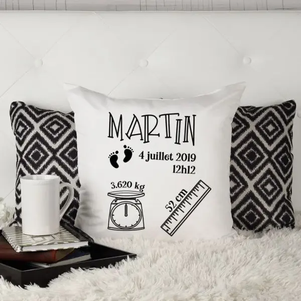 Coussin personnalisé Noir et blanc