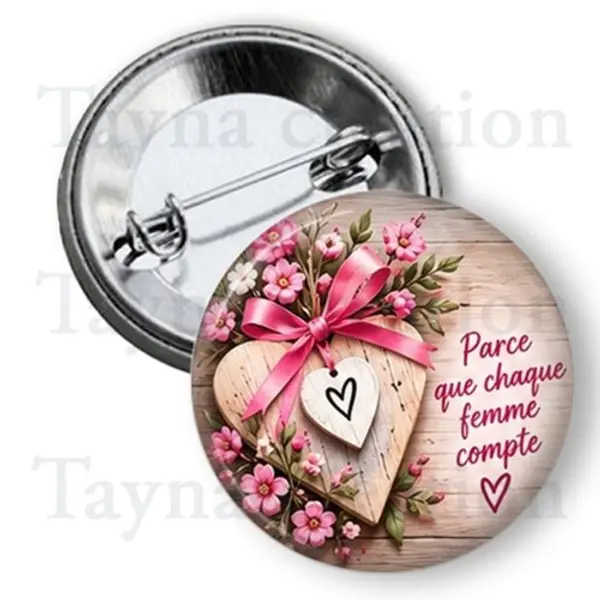 Badge octobre rose, 3 tailles