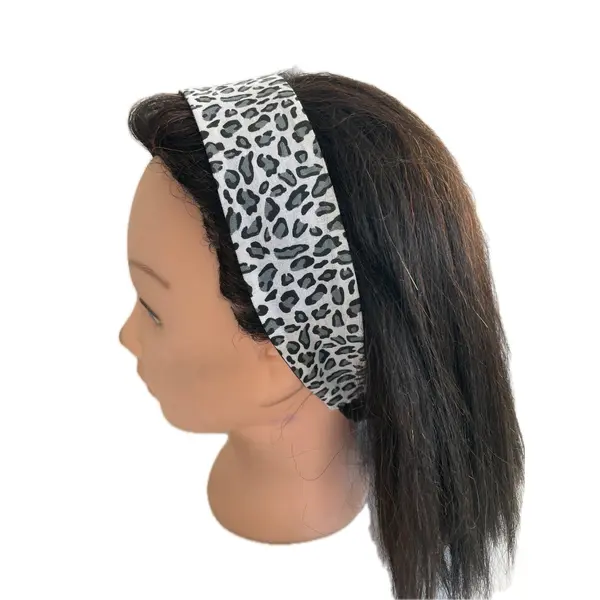 Bandeau cheveux femme léopard gris et blanc