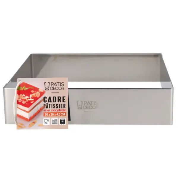 Cadre à mousse inox H 4,5 cm 20 x 20 cm