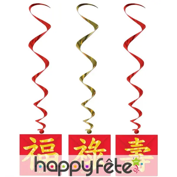 Suspensions signes chinois, par 3