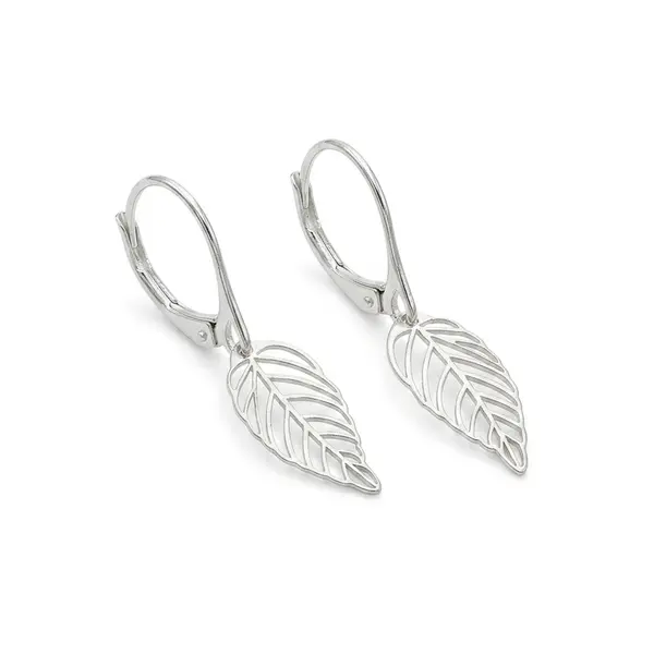 Boucles d’oreilles feuilles en argent 925 sur dormeuses