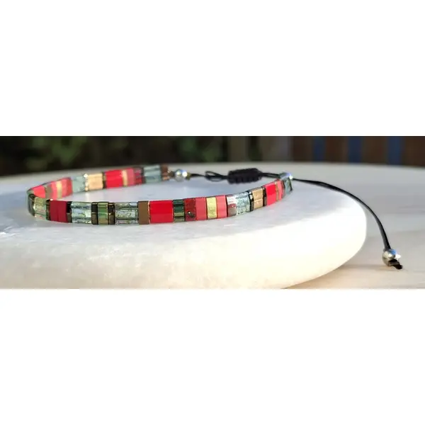 Bracelet homme perles tila en verre miyuki — pièce unique