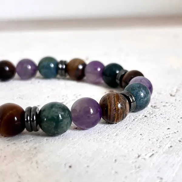 Bracelet capricorne homme pierres naturelles