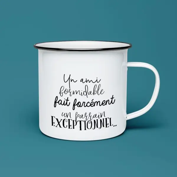 Tasse émaillée pour Parrain