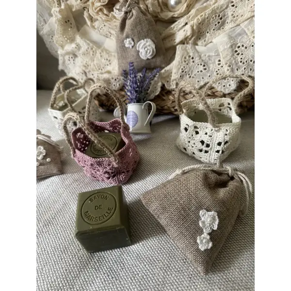 * panier miniature * coton rose