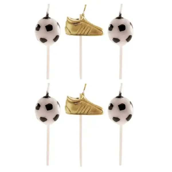 Bougies chaussures + ballons de football (x 6)
