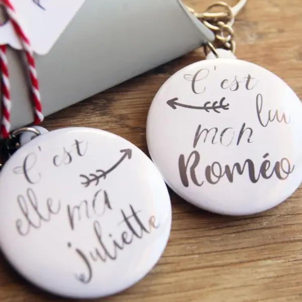 Duo de porte-clés pour amoureux "Roméo et Juliette"