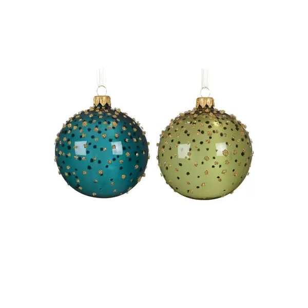2X3 Boules en verre transparentes à pois