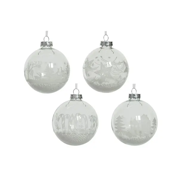 4 Boules en verre remplies de neige