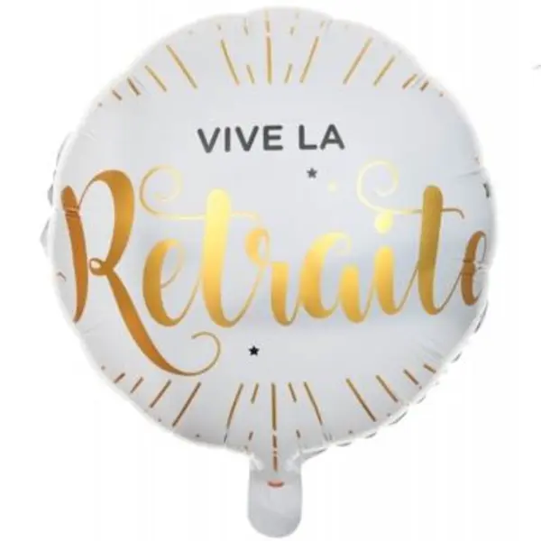 Ballon Hélium Rond - Vive la Retraite - Élégant