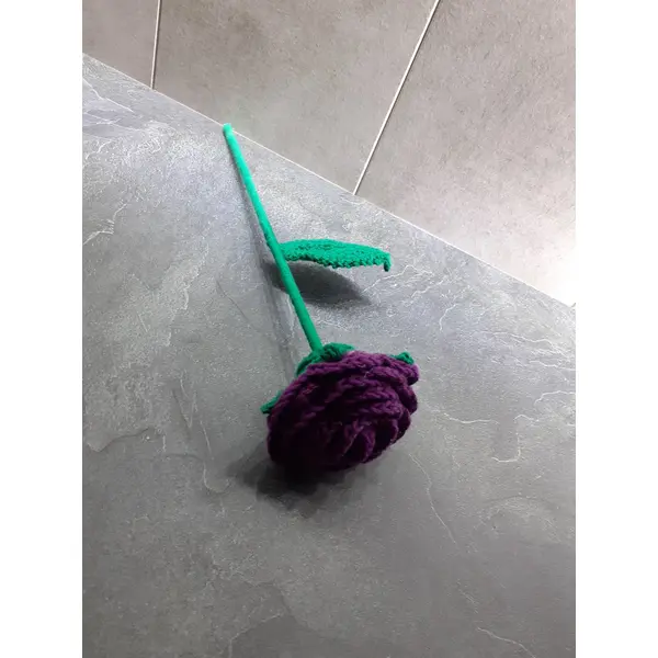 Rose crochetée en coton oeko-tex – fleur éternelle faite main – plusieurs coloris au choix