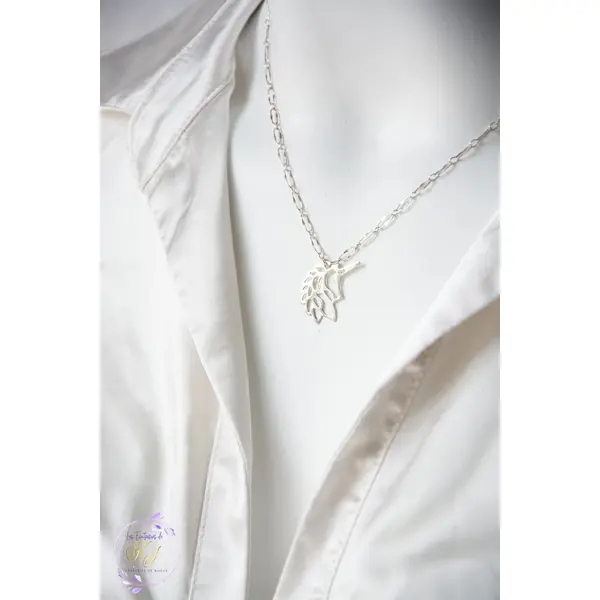 Collier "lunaria" code : destock50 argent 925 43 cm bijoux femme assembler mains (a267)