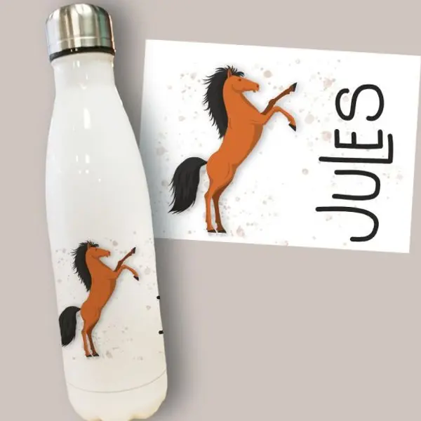 Gourde ou bouteille personnalisée pour enfant Cheval
