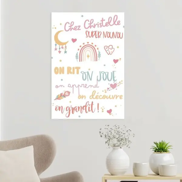 Affiche personnalisée Chez Nounou – Cadeau nounou original et déco