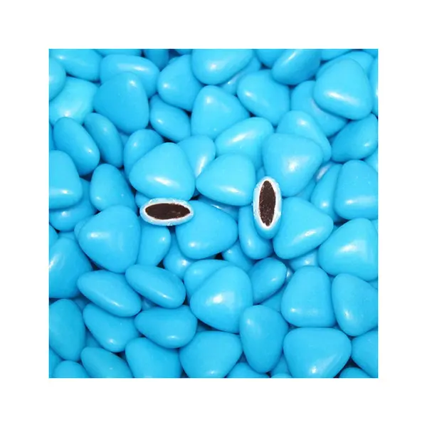 Dragées coeur chocolat turquoise 1kg