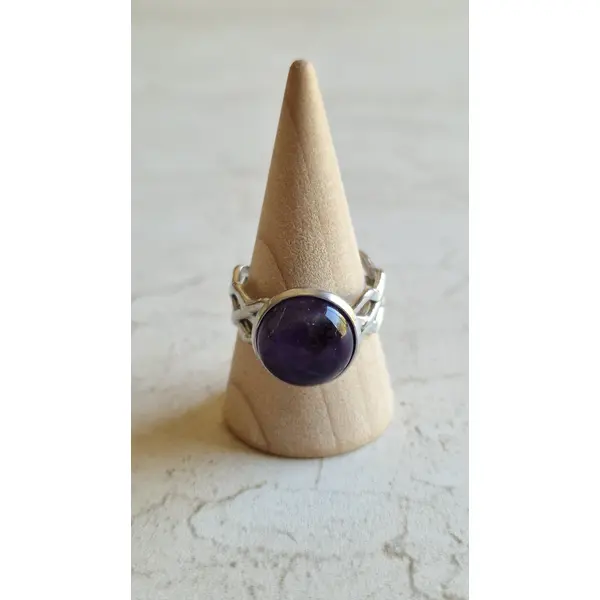 Bague ajustable améthyste