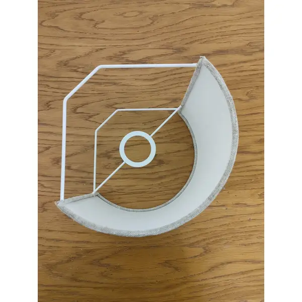 Applique murale d’angle demi-lune en lin naturel – luminaire mural style japandi, scandinave, bohème, salon chambre entrée