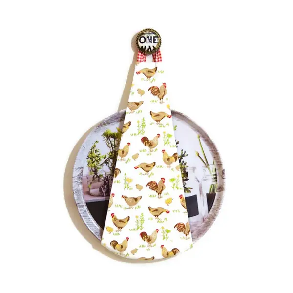 Range plateau mural pour plateau rond, motifs jolies poules