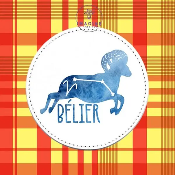 Sous verre en cuir - sublimation - impression infusible ink - horoscope - astrologie - constellations - signe du bélier - galaxie