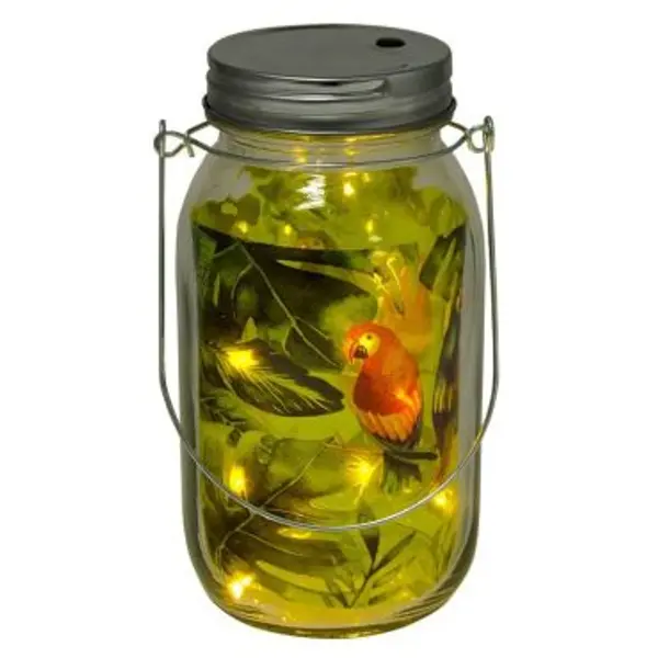 Lanterne Tropicale en Verre à LED - Jaune