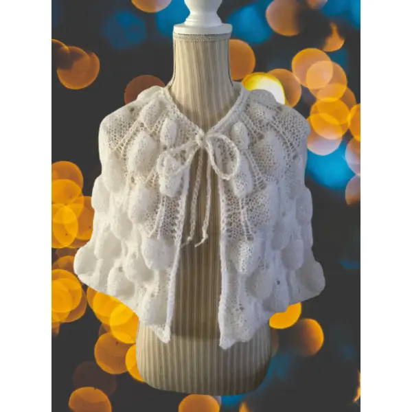 Chic cape- pèlerin,boléro de mariages en tricot fait main,mohair douce,pour femme t sx_s
