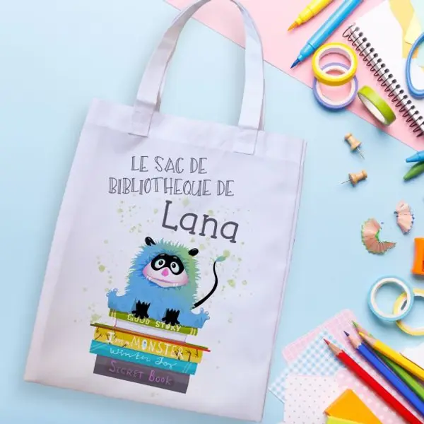 Tote bag sac de bibliothèque Monstres