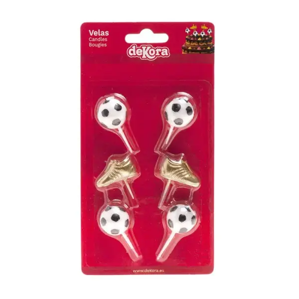Bougies chaussures + ballons de football (x 6)
