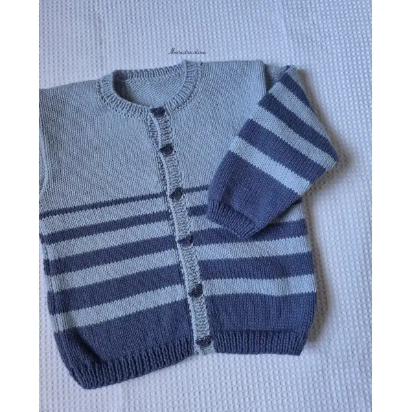 Gilet bébé 18 mois tricoté main en laine phildar caresse