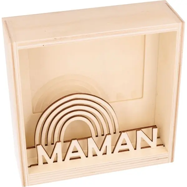 Cadre en bois 3D à décorer Maman