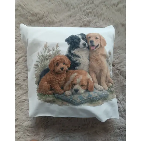 Coussin décoratif 30x30 cm - bande de chiens
