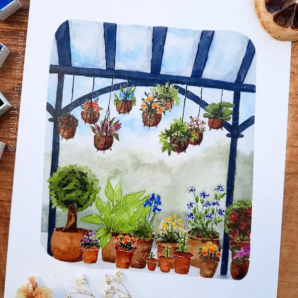 Tirage sur papier texturé 300g, 14,8*21cm (a5), fleuriste v