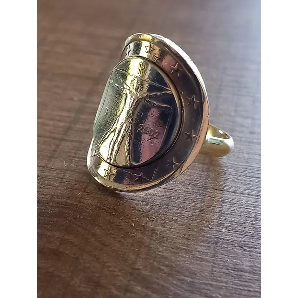 Bague 1 euro " l'homme de vitruve "
