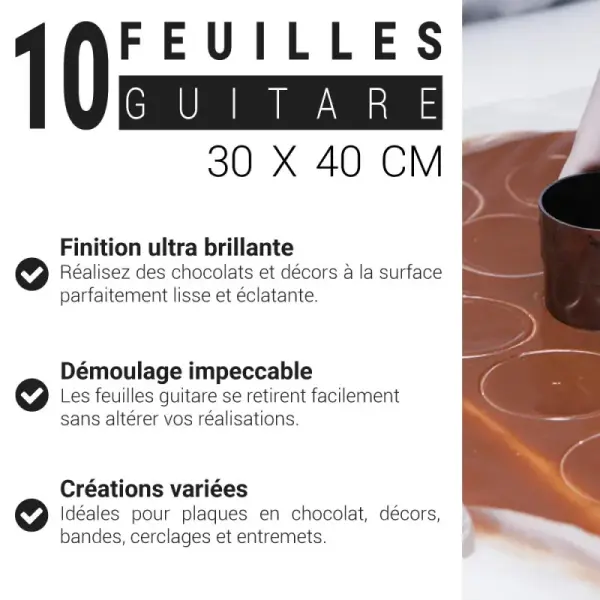 Feuilles guitare 30 x 40 cm (x10)