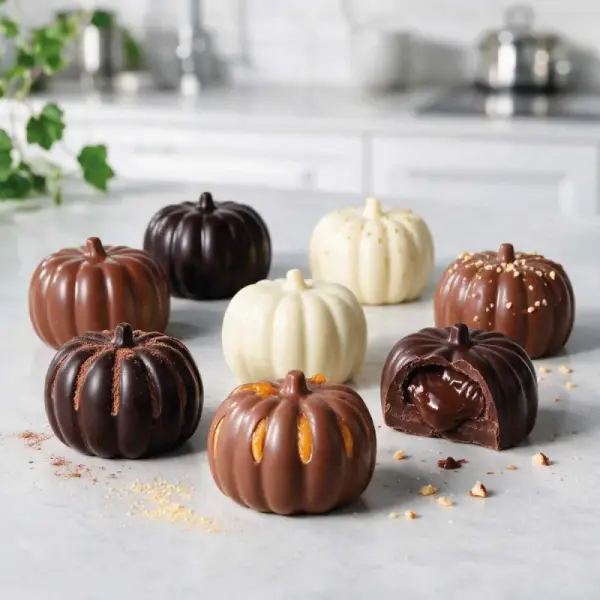 Moule chocolat en 3 parties petites citrouilles