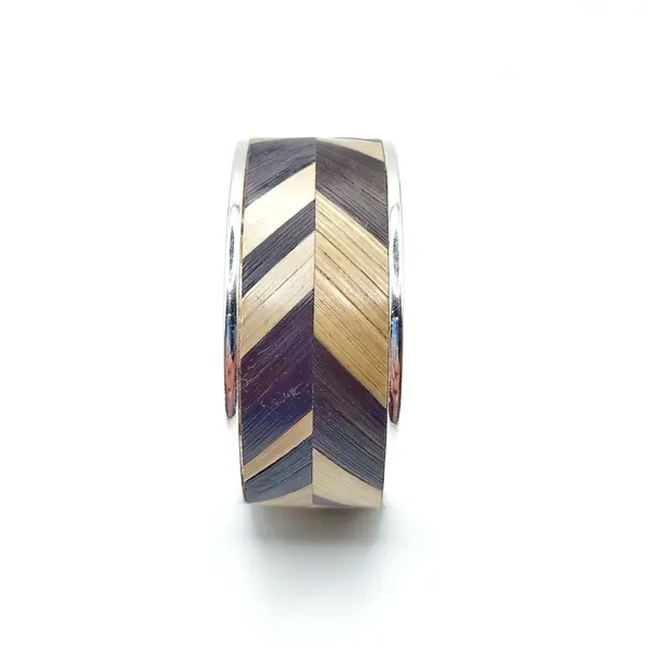 Bracelet en marqueterie de paille de seigle de bourgogne - bijou unique argent - cadeau original