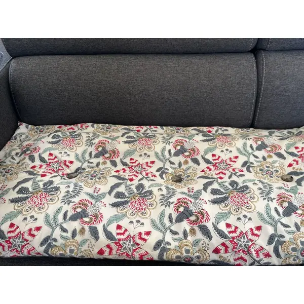 Grand coussin pour banc extérieur ou banquette de cuisine... + housse de coussin