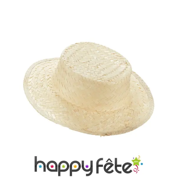 Canotier paille uni pour adulte