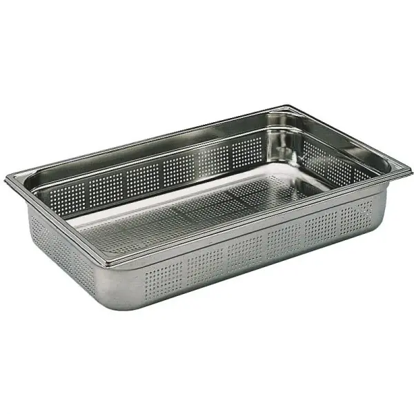 bac gastronorme perforé inox - sans anse - GN 1/1 profondeur 6.5 cm