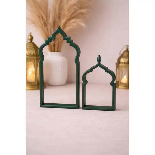 Lot de 2 cadres décoratifs islamiques – arche orientale minimaliste – décoration ramadan / eid – impression 3d moderne