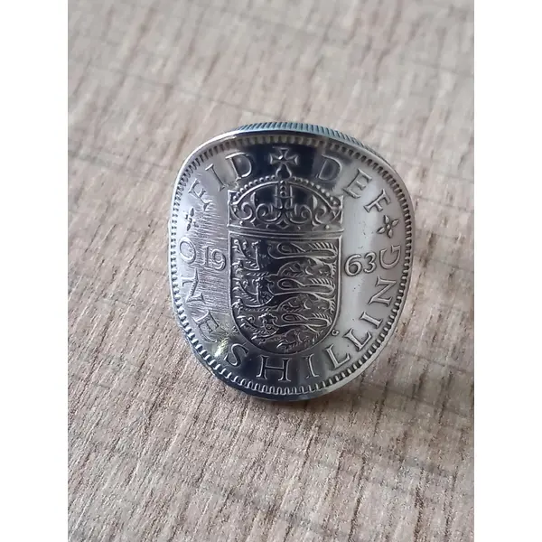 Bague pièce de monnaie one shilling angleterre