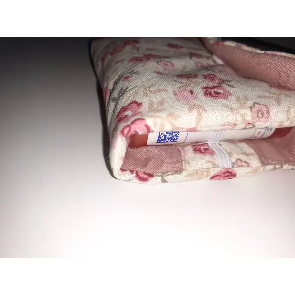 Pochette homéopathie tubes granules médicaments pharmacie housse tissu beige fleurs anais