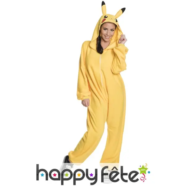 Combinaison adulte de Pikachu avec capuche