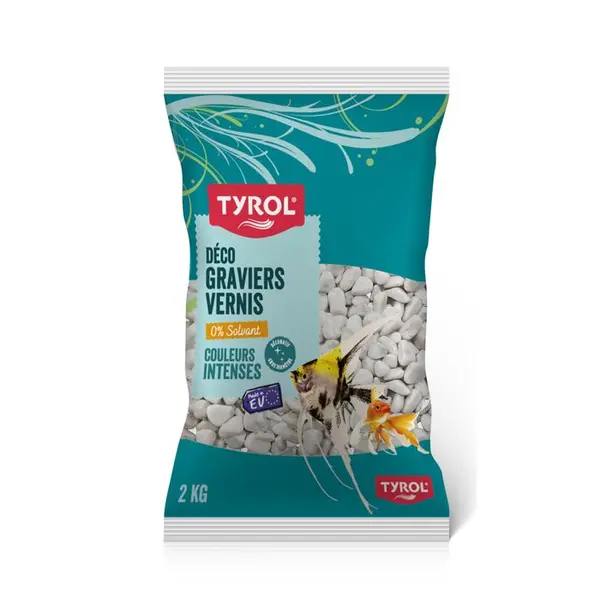 Gravier verni pour sol d'aquarium, coloris blanc - 2kg