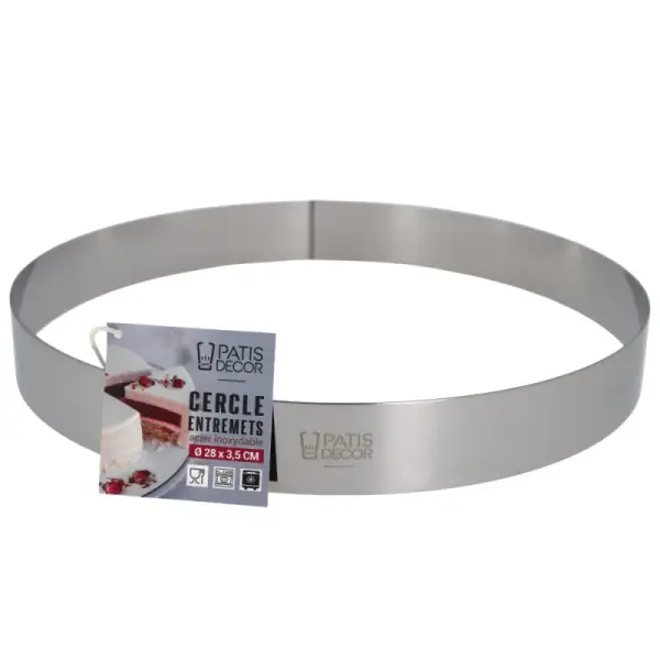 Cercle à entremets inox H 3,5 cm Ø 28 cm