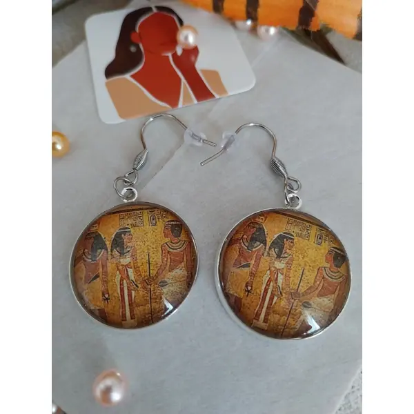 Boucles d'oreilles theme egypte antique
